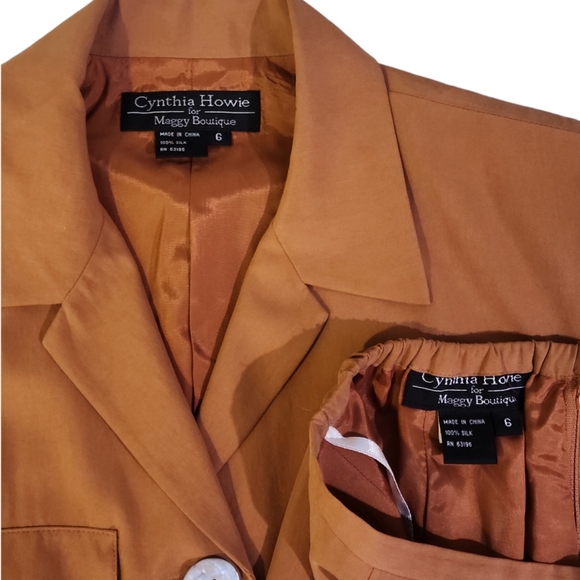 90's Silk Skirt Set Safari Explorer - Picture 7 of 14